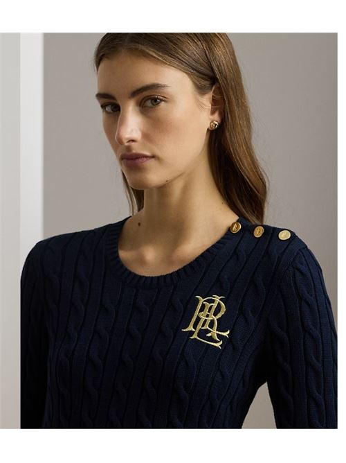 Maglia in cotone a trecce LAUREN RALPH LAUREN | MONTIVA-LONG SLEEVE-PULLOVER..LAUREN NAVY